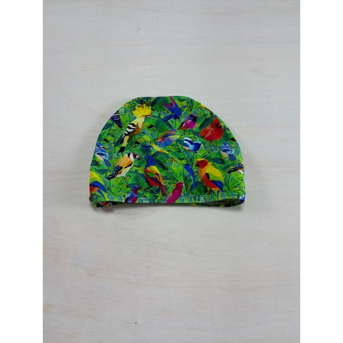 Siri Kids Tropical Bird Jungle Print Swim Cap Green Multi Size M Made in Brazil