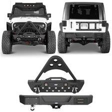 Stinger Bar Front Rear Bumper Wwinch Plated-rings For Jeep Wrangler Jk 07-18