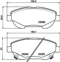 Bremsbelagsatz Scheibenbremse Hella Pagid 8DB 355 015-691 FüR Verso Toyota VAN
