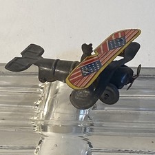 Vintage 1930s American Tin Litho Miniature Prewar Japan Penny Toy Airplane