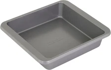 9In Nonstick Aluminized Steel Square Cake Pan, Contour Silver