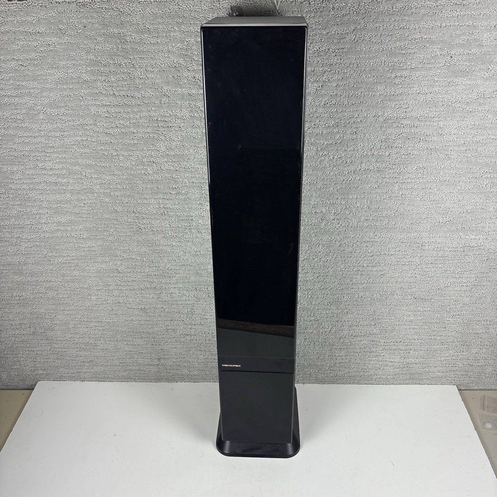 Vintage Memorex CD Storage Tower Cabinet Rack w Door Black Rare Media Case