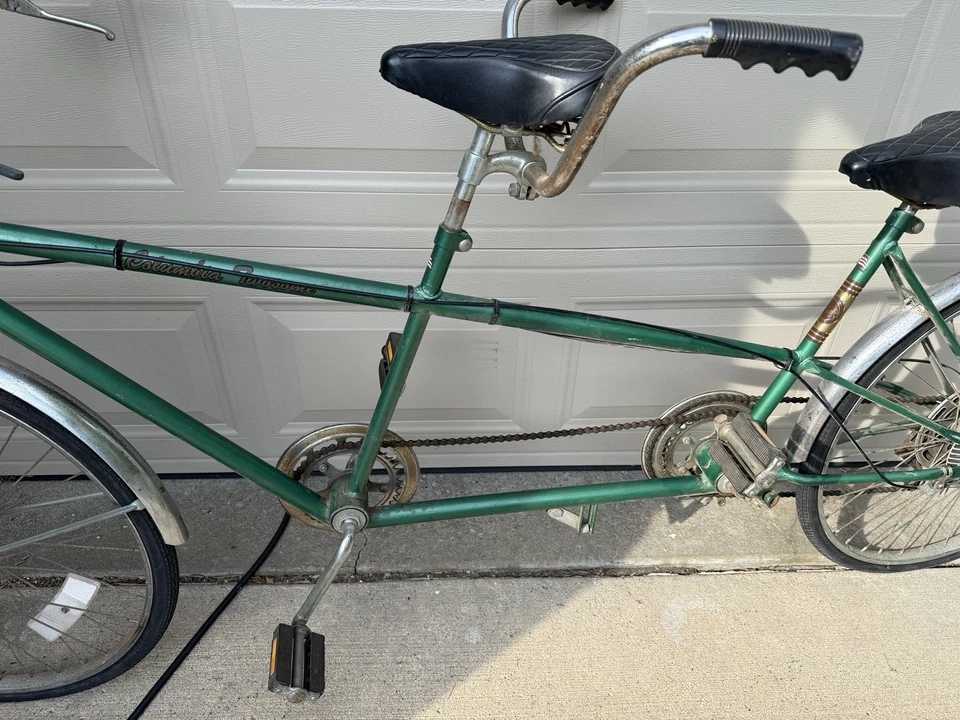 💙1970年代老式哥伦比亚双人自行车-绿色-作品 — 第 4/4 张图片