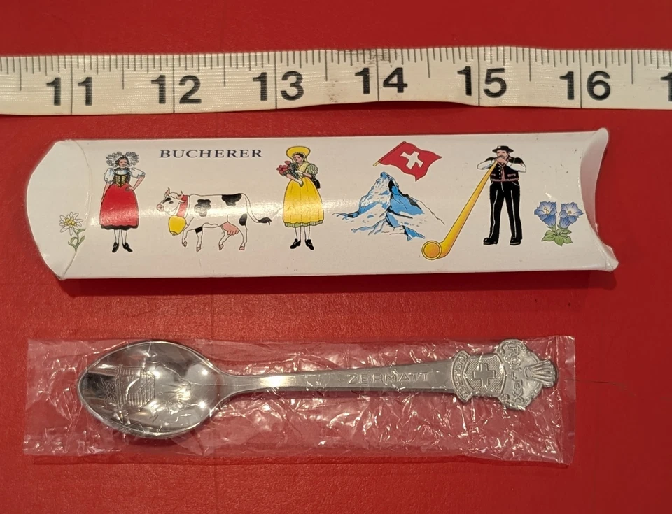 De colección Cuchara de recuerdo Coleccionable Zurich Rolex Bucherer Suiza (juego de dos) Foto 4 de 4