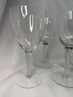 5 LUXURY Vtg Wine Glass Tiffany Style Hand Blown Double Helix Air Twist