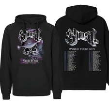 GHOST SKELETOUR WORLD TOUR 2025 BLACK METAL ROCK BAND CONCERT HOODIE