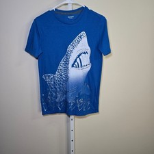 Old Navy Boys Blue Shark Graphic T Shirt XL 14 16 Short Sleeve