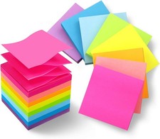 8 Pads Pop Up Sticky Notes 3x3 Refills Bright Colors Self-Stick Notes Pads Super
