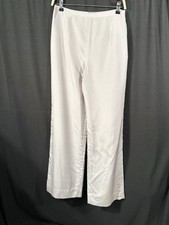 GIORGIO ARMANI Pure Silk Straight Leg Silver Pants Lined Women's Size 44 US 10