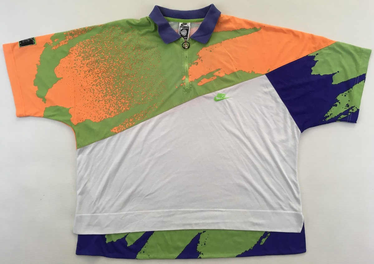 トップス vintage NIKE made in USA AGASSI polo ci VINTAGE Nike Court Challenge Andre Agassi Polo T-shirt Men's