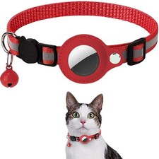Cat Collar Holder Case for Apple Airtag Kitten Dog Breakaway Reflective Air Tag