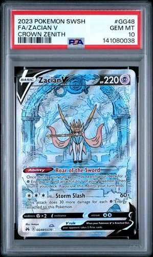 Pokémon Crown Zenith Zacian V GG48/GG70 Galarian Gallery PSA 10