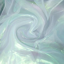 Magic Laser Holographic Fabric, 59In Iridescent Sequin Gradient Organza Lace for