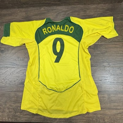 Vintage Nike Brazil National Team Jersey Mens Large Yellow Ronaldo