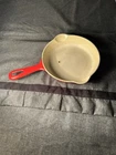 Griswold Cast Iron #4 Medium Logo Red and White Enamel 109 Double Spout Skillet