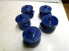5 Langley Pottery "Hotspot Oven Ware" Vintage Farmhouse Kitchenware. 3.75 INCHES