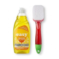 Easy Lemon Washing Up Liquid 8x500ml & Dishmatic Non-Scratch Refills 3 Pack  3.25 per litre