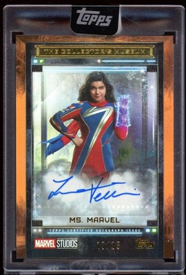 2025 Topps Marvel The Collector #TM-IV Iman Vellani Ms. Marvel Orange Auto /25