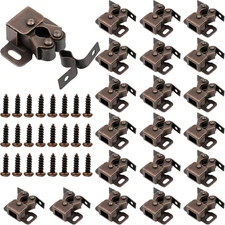 20 Pcs Cabinet Door Latch and Catch Hardware Double Roller Catch Cabinet Latches