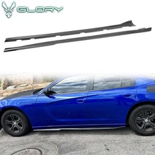 Fits 11-23 Dodge Charger Side Skirts V3 Style Rocker Panel 2PC Polypropylene