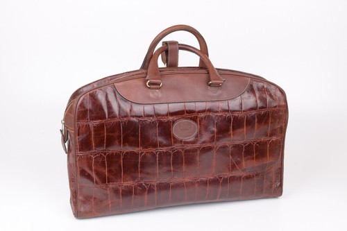 Vintage Burberry Brown Leather Travel Bag, 47x30cm