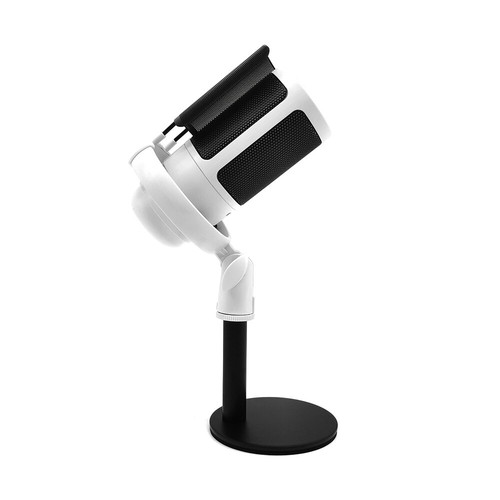 80dB Microphone Stream Condenser Podcast Mic RGB Light Effect White / Black - Picture 21 of 24
