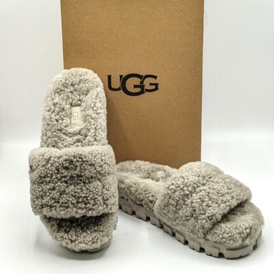 UGG “Cozetta Curly” Women's Genuine Shearling Slide Shoes (Goat