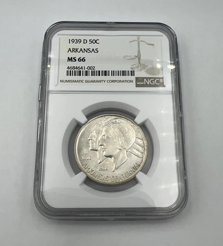 • 1939 D 50C Arkansas NGC MS66