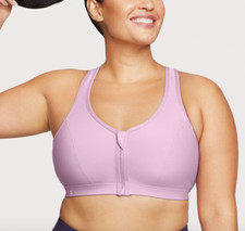 Glamorise Sport 40B Zip Up Front Close Sports Bra NWOT 9266 Purple
