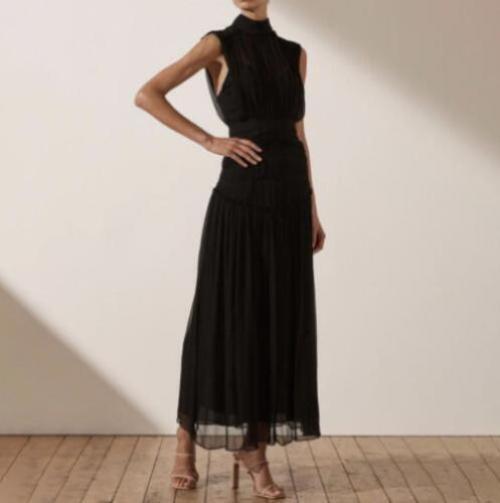Women's Dresses Solid Color Sexy Slim Sleeveless Hot Summer Vacation Pleats Long
