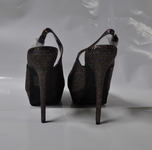 Breckelles "Vision" Pewter Sparkle hi-heel slingback pump - Size 11, 6" heel New - Picture 5 of 6