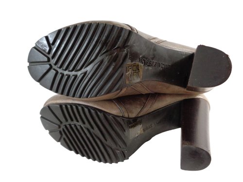 Botas Altas LUCA STEFANI EUR 39 EE. UU. 8M Cuero Topo Mocha Tirón Alto Patty - Imagen 6 de 9