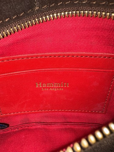 Hammitt Los Angeles Brown Suede Crossbody Clutch Wristlet Purse Brown Small - Picture 8 of 14