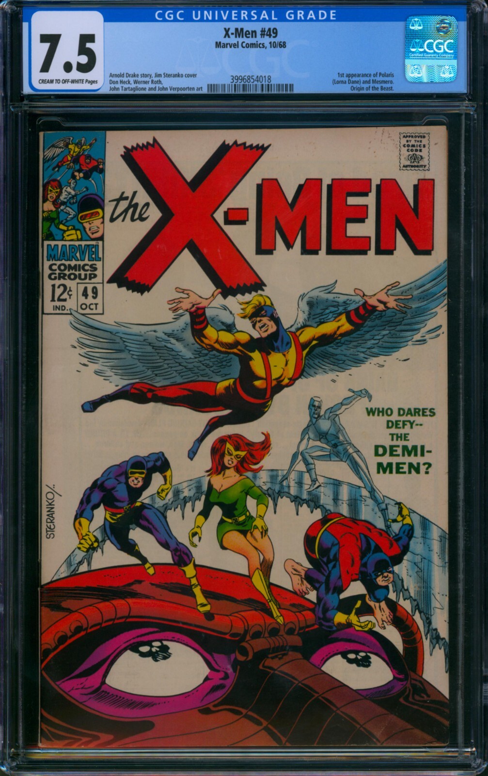 X Men 49 Marvel 1968 Cgc 7 5 1st Appearance Of Polaris Lorna Dane Comic Ebay