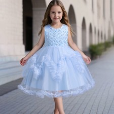 Girls Flower Princess Dress Birthday Dance performance Kids Wedding Party Dress