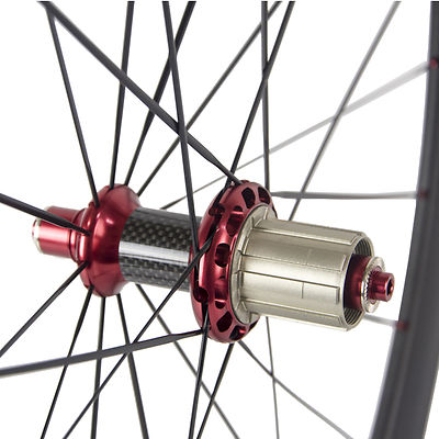 SUPERTEAM 50mm Carbon Clincher Wheelset Red R36 Road Bike Carbon