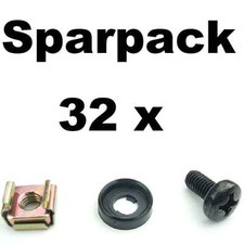 32x śruba stelażowa M6 x 12, kołnierz podkładki, nakrętka klatkowa stalowa szyna stelażowa