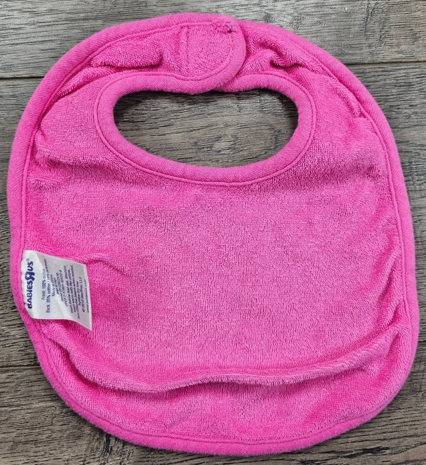 Babero de tela de rizo rosa para bebé niña Babies R Us Foto 2 de 2