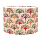 Retro Dandelion Lampshade. Vintage Inspired Floral Design. Cylinder Style Shade