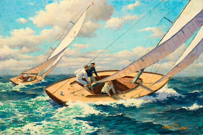 Arthur Sarnoff - Yacht Race (1960s) - 17'' x 22'' Fine Art Print