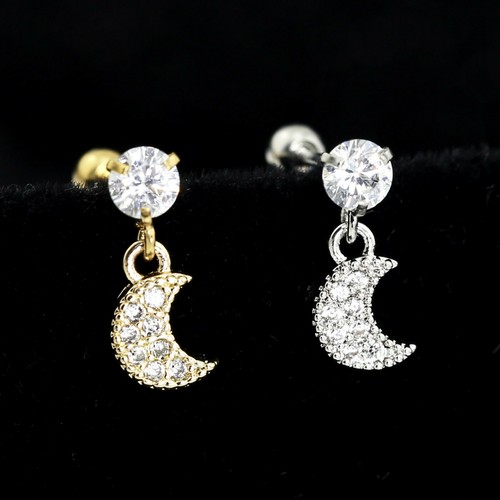 Gem Crystal Ear Cartilage Helix Ring Bar Stud Ear Cuff Climber Piercing Earring - Picture 189 of 268