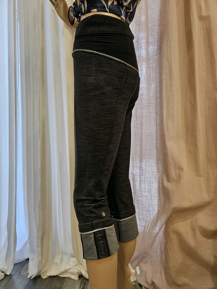 Leggings Lululemon Efecto Denim Montar Ajustables Botón Puño Talla 6 Foto 3 de 4