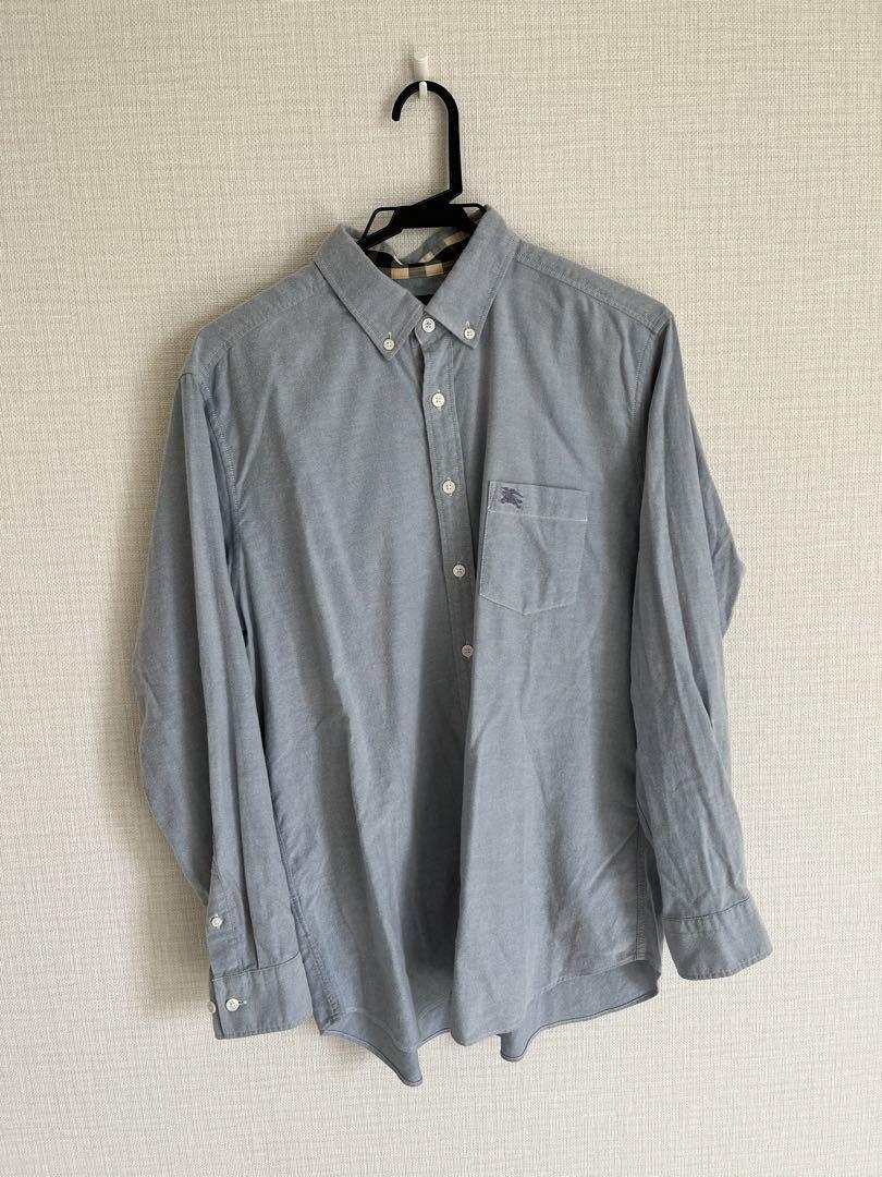 Burberry Button-down shirt L Gray F/S from Japan-image