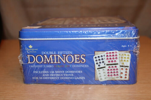 RARE 2003 CARDINAL Double Fifteen Dominoes In Collectors Tin - 136 Pieces NIP - Picture 8 of 14