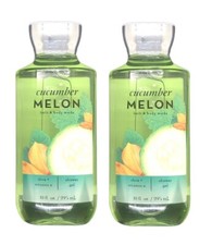 Lot of 2 Bath  Body Works Shower Gel 10 fl oz Vitamin E - Cucumber Melon
