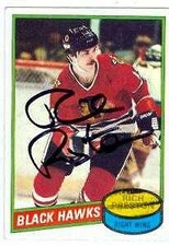Rich Preston autographed Hockey Card (Chicago Blackhawks) 1980 Topps #41