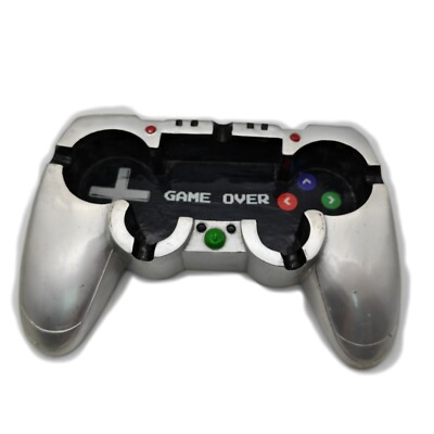 Gamer Aschenbecher Controller Nerd Spielekonsole Rolling Resin Glossy Silver
