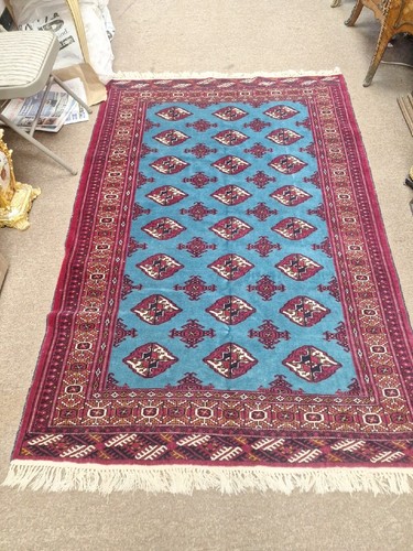 Alfombra oriental antigua turcomana anudada a mano tinte vegetal 4-2 X 6-3 tejido muy fino - Imagen 5 de 10