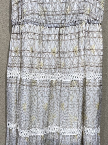 Twelfth Street Cynthia Vincent Maxi Dress Prairie Cottage Core Geometric S/M - Picture 3 of 12