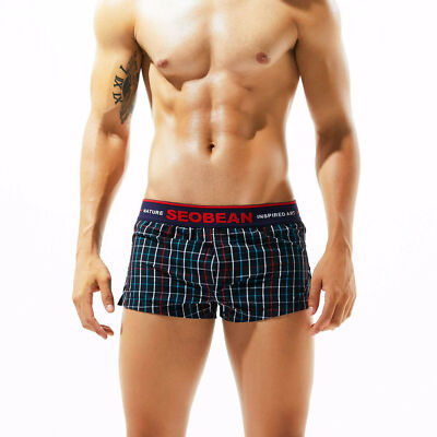 Seobean Men's Cotton Comfy Underwear Home Arrow Pants Pajamas Sleep Underpants